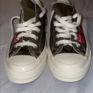 Converse Olive and White High-Top Sneakers